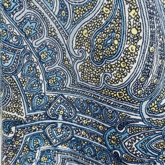 Mango Paisley Blue Printed Wide Leg Full Length Pants Size M - Picture 4 of 7